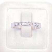 ราคา Lucky Gems แหวนแถวสอด 7เม็ด เงินแท้92 5 เพชร CZ เกรด Premium เล่นไฟดี ชุบทองคำขาว LKM539 (20042330752)