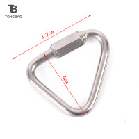 ราคา TONGBAO01 สามเหลี่ยม carabiner พวงกุญแจสแตนเลส Snap คลิปตะขอหัวเข็มขัดล็อคสกรู (19728249377)