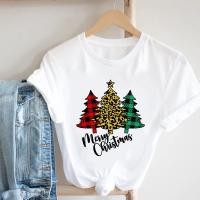 ราคา เสื้อยืดพิมพ์ลายสำหรับผู้หญิงเสื้อยืดลายกราฟิกแขนสั้นสำหรับผู้หญิงเสื้อผ้าแฟชั่นวันหยุดปีใหม่เทศกาลไฟคริสมาสต์ (20600594400)