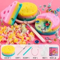 ราคา DIY ขูด สบู่ชีส สายรุ้ง เรนโบว์ เจอลูกปัดข้างใน Rainbow Soap Treasure เกมสมอง สร้อยข้อมือ DIY ของเล่นทางโบราณคดี (21094691244)
