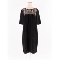 ราคา marks and spencer เดรสแขนสั้น แต่งผ้าซีทรูตาข่ายปักลูกไม้ Preloved (20675008196)
