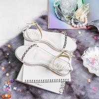 ราคา MINX zoey รองเท้าแตะ รัดข้อ ประดับด้วยโซ่เพชร (16063499609)