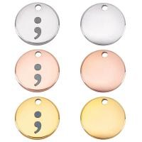 ราคา 6Pcs 3 Colors Semicolon Charms Stainless Steel Flat Round Charms Pendant Gold and Rose Gold Pendant for DIY Bracelet Necklace Jewelry Making Hole 1 5mm (20582342942)