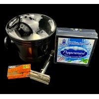 ราคา Double Edge Wet Shaving Starter Kit with Whitebeard Shaving Soap Razor Brush Mixing Bowl and Gillette Razors (18867710369)