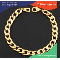 ราคา New Style สร้อยข้อมือแฟชั่น ข้อมือเลส ยาว 20CM ชุบด้วยเศษทอง งานเคลือบแก้ว ผลิตจากเศษทองเยาวราช men Bracelet กำไล แขน สร้อยข้อมือโซ่ กำไลคู่New Star ข้อมือทอง1สลึง สร้อยข้อมือทองคำแท้ ทอง ข้อมือ1สลึง
