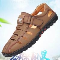 ราคา Men sandals รองเท้าหนังกลวง รองเท้าแตะหนังแท้เก็บนิ้วแบบกลวงทนนาน 10 ปี รองเท้าแตะหนังผู้ชาย รองเท้าแตะหนัง (19997074629)