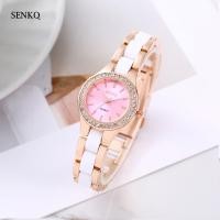 ราคา นาฬิกาผู้หญิง Senkq แฟชั่น กันน้ํา สายเซรามิก เพชร นาฬิกาควอทซ์ รุ่น T36 (21342062171)