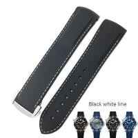 ราคา 18mm 19mm 20mm 21mm 22mm Rubber Silicone Watch Bands For Omega Seamaster 300 speedmaster Strap Seiko Watchband blue black orange (15200988702)