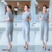 ราคา TW4773 จั้มสูทขายาวห้าส่วน ผ้าฉลุ (453597809)