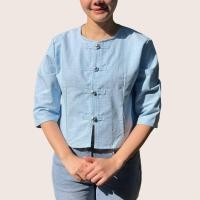 ราคา เสื้อพื้นเมือง กาสะลองกระดุมเงิน ฟ้าอ่อน กะปิ ขาว (19210353627)