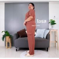 ราคา 552 ชุดเซ็ท เสื้อ คอกลม แขนสั้น กางเกง ขายาว สีพื้น ผ้า เปลือกไม้ สาวอวบ สาวพลัสไซส์ คุณภาพดีเกินราคา (19516175339)