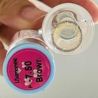 ราคา คอนแทคเลน์ บิ๊กอาย รุ่น Usamanee มีสี เทา ตาล Gray Brown มีค่าสายตา 0 00 7 50 เปลี่ยนแทนทุกเดือน (19569312009)