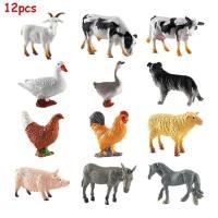 ราคา 12PCS Mini Farm Animal Figurines Simulation Farm Animal PVC Decoration Playset Farm Washable Toys Barn Animals For Cake Figures A3Q6 (19895686653)