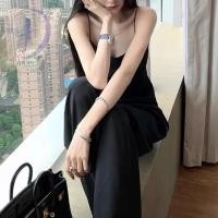 ราคา HH DC Wide leg pants satin fabric high waist loose fit casual for women (20771619984)