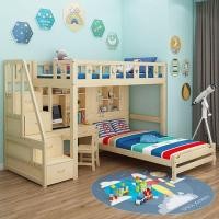 ราคา Spot parcel post Bunk Bed Solid Wood Bunk Bed Small Apartment Staggered with Desk Home Children Upper and Lower Bed Second Floor Bunk Bed (20552272475)