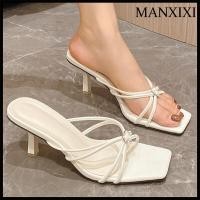 ราคา MANXIXI รองเท้าส้นสูงผู้หญิงแฟชั่นรองเท้าแตะต่างหูมุก7ซม ขนาด35 40 (21059013280)