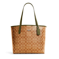 ราคา กระเป๋าสะพาย COACH แท้ Signature coated canvas สายหนังแท้ รุ่นใหม่ สวยมาก ใบใหญ่ มีช่องซิปด้านใน COACH 5696 CITY TOTE IN SIGNATURE CANVAS SURPLUS (21382437915)