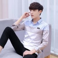 ราคา เสื้อบุรุษลำลองแฟชั่นชายเสื้อนักเรียนประกบเสื้อเชิตเวอร์ชั่นเกาหลีแขนยาวบาง (17097885889)