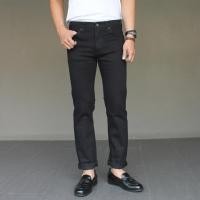 ราคา Golden Zebra Jeans กางเกงยีนส์ขากระบอกเล็กผ้ายืดสีดำ (152813669)