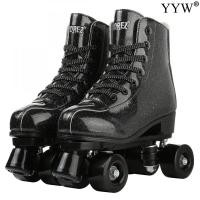 ราคา Vazoiubo27l รองเท้าผ้าใบสำหรับโรเลอร์สเก็ตแบบสี่ล้อรองเท้า4ล้อ PU รองเท้าหนังเทียมสำหรับผู้เริ่มต้นเล่นสเก็ตไฟ Led มีประกายระยิบระยับ (20702419318)