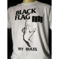 ราคา เสื้อวงนำเข้า Black Flag My Rules Eminem wearing Hardcore Punk Rock Dead Kennedys Minor Threat Bad ins Style Vintage ราคาส่ง เสื้อยืด (16999236562)