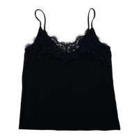 ราคา Zara เสื้อสายเดี่ยวลูกไม้ สีดำ Used Like New Preloved (20628209266)