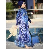 ราคา แบบสุภาพสำหรับมุสลิมชุดว่ายน้ำชุดว่ายน้ำฮิญาบผู้หญิงฮิญาบที่คลุม Ups สำหรับผู้หญิงแขนยาวอิสลามว่ายน้ำอาบน้ำ Burkini (19711810870)