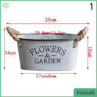 ราคา Hanak กระถางพืชที่ระเบียงแขวนในสวนหม้อดอกไม้โลหะชุบสังกะสีแนววินเทจสำหรับพร้อมที่จับ (19909590585)