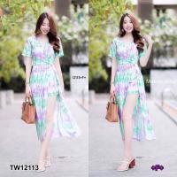 ราคา TW12113 จั้มสูทก้านแก้วมัดย้อม (1640412191)