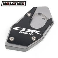 ราคา แผ่นยืดขาตั้งด้านข้างสำหรับมอเตอร์ไซค์ฮอนด้า CBR650F CB CBR CBR650 CB650F 650F F แผ่นรองขาตั้งด้านข้าง CNC (20707014167)