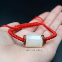 ราคา JADE ด้ายแดงมงคล ประดับหยกพม่าแท้ ปรับขนาดข้อมือได้ รุ่น siam hm1003 by siamonlineshop (7498511529)