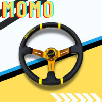 ราคา พวงมาลัยรถยนต์ พวงมาลัยแต่งmomo ก้านยก 3นิ้ว ขนาดรอบวง 13นิ้ว หนังดำ พวงมาลัยรถยนต์พวงมาลัยแต่งรถยนต์ (17596452704)