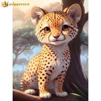 ราคา เสือชีตาห์ภาพวาดเพชรเจาะเต็มรอบ DIY 5D ใน30x40cm ตกแต่งทุ่งหญ้า (21034505438)