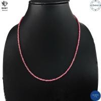ราคา RB AF 35 สร้อยคอทับทิมขนาดเม็ด 3 5mm ทรงลูกคิด ตะข้อกล้ามปู ความยาวเลือกได้ Ruby ทับทิมดิบ สีโทนแดง (21357030285)
