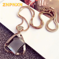 ราคา ZNPNXN สร้อยคอจี้พลอยเทียมคริสตัลรูปทรงเรขาคณิตสร้อยคอโซ่ยาวเครื่องประดับสร้อยคอ (20806362021)
