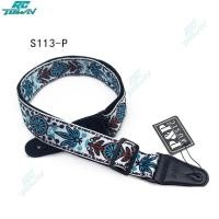 ราคา 100 ของแท้ เข็มขัดปักสายคล้องกีต้าร์ที่คาดผ้าแจ็คการ์ดปรับระดับได้พร้อมปลายหนังสำหรับเครื่องเล่นดนตรีกีต้าร์พื้นบ้านเบสอะคูสติกไฟฟ้า (20771200672)