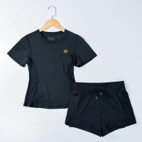 ราคา ชุดว่ายน้ำชุดเสื้อผ้ากีฬากางเกงขาสั้นวิ่งแบบบางลำลองแฟชั่นสไตล์เกาหลีฤดูร้อนสำหรับผู้หญิงเสื้อยืดแขนสั้นชุดสองชิ้น (19925548433)