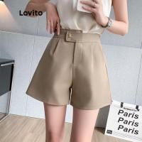 ราคา กางเกงขาสั้น Lovito Casual Plain Button Irregular A Line Front Zip Shorts for Women LNE13034 สีกากี Lovito Casual Plain Button Irregular A Line Front Zip Shorts for Women (20594833056)