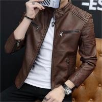 ราคา เสื้อหนังผู้ชายเสื้อแจ็คเก็ตหนังสไตล์เกาหลีเข้ารูปแจ็คเก็ตหนังใส่ขี่รถ PUเสื้อแจ็คเก็ตสีดำการจัดส่งที่รวดเร็วมาก (21063261052)