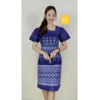 ราคา ชุดทำงาน ชุดผ้าฝ้ายพื้นเมือง ชุดคุณครู ชุดผ้าไทย เดรสทำงานผู้หญิง (20854002502)