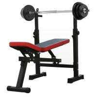 ราคา Black Red Adjustable style Weight Bench Folding Bench Press Squat Barbell Lifting Training Bench Bracket Barbell Rack Weightlifting Bed (19686712258)