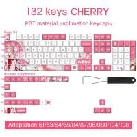 ราคา Genshin Impact Keycaps Cherry Profile PBT Dye sublimation Mechanical Keyboard Key Cap Genshin Keychain Keycaps Set (21228111531)