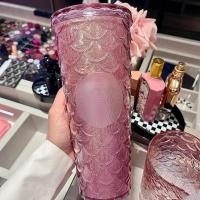 ราคา แก้วสตาร์บัคแก้วแบบมีหลอดสีชมพู3มิติลายซิมโฟนีขนาด710มล ความจุมากพลาสติกถ้วยกาแฟสตาร์บัค (21039710334)