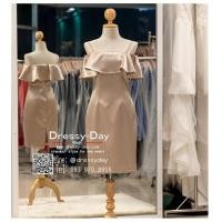 ราคา ชุดราตรีสั้นพร้อมส่ง เปิดไหล่ ชุดไปงานแต่งกลางคืน กลางวัน คนอ้วนใส่สวย ผ้าวาเลนติโน่ PAS005 PAS005 GLD ทอง ครีม น้ำตาล (19126502816)