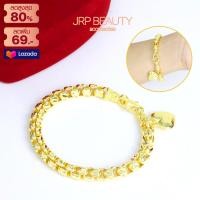 ราคา สร้อยข้อมือทอง ไม่ลอกไม่ดำ ลายบล็อคเต๋า ห้อยหัวใจ น้ำหนัก2บาท ยาว7นิ้ว ทองเคลือบแก้ว สร้อยข้อมือทองปลอม เหมือนจริงที่สุด (450540210)
