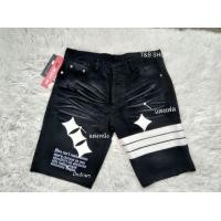 ราคา กางเกงยีนส์ขาสั้นชาย สีดำ แถบขาว เป้ากระดุม ผ้าไม่ยืด size28 36 พร้อมส่ง (16529845228)