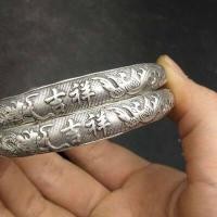 ราคา คอลเลกชันเก่าสร้อยข้อมือเงินราศีมีนสไตล์ประจำชาติเงิน925เงินสร้อยข้อมือแบบเก่ากำไลข้อมือเงินแบบกดดึงสำหรับเด็กหนึ่งคู่ (19994195829)