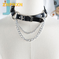 ราคา ZNPNXN ผู้หญิงโกธิคเอวเข็มขัดหนัง Faux CHAIN Punk Choker leg Ring Jewelry (21065576538)