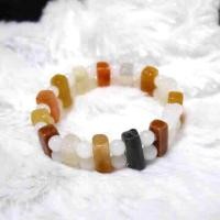 ราคา สร้อยข้อมือหยกทรงเหลี่ยม 5 สี สร้อยข้อมือหยกธรรมชาติ สร้อยข้อมือหยกพม่าหยก (917814057)
