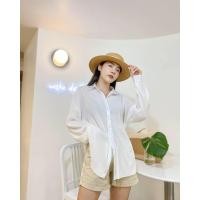 ราคา newlooksbkk wwt8112 เสื้อเชิ้ต ผ้าซิลค์อัดพลีท ทรง Oversize งานสวยผ้าใส่สบาย แมทง่าย (12582204789)